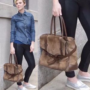 $1120 Reed Krakoff suede/leather boxer bag/purse